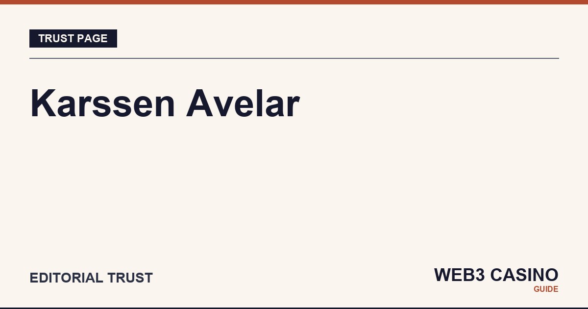 Karssen Avelar, independent crypto casino editor at Web3 Casino Guide.