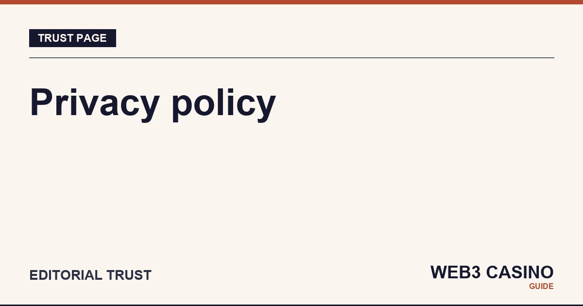 Privacy policy page at Web3 Casino Guide.