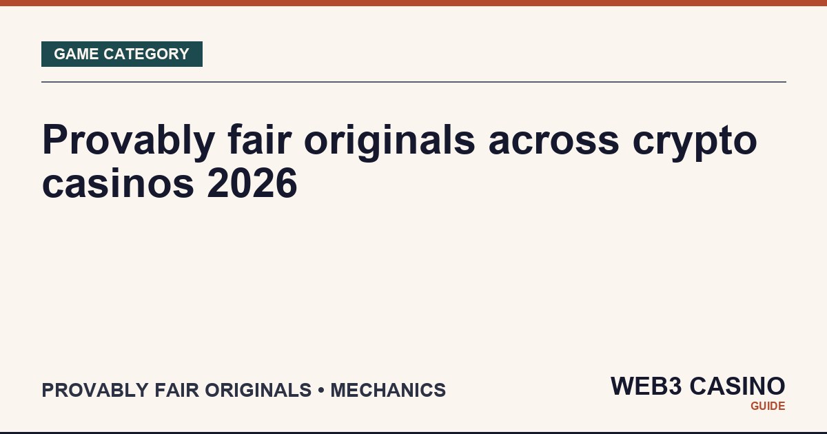 Provably fair originals analysis: server-seed commitment, HMAC-SHA256 decode, post-round verification flow.