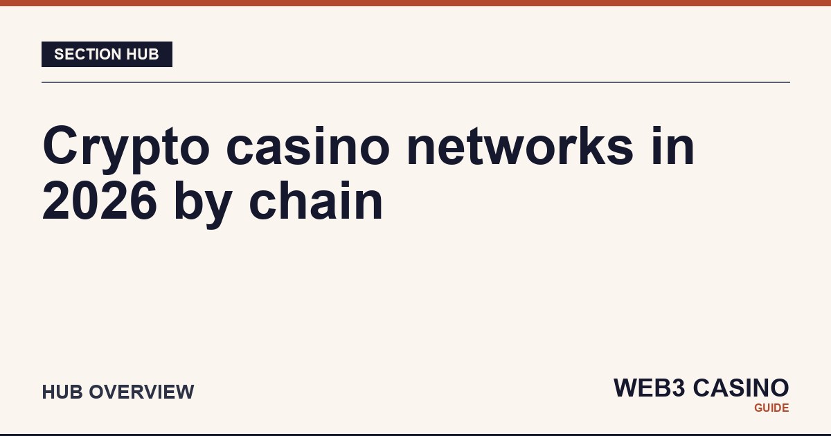 Crypto casino networks 2026: seven chain primers across Bitcoin Lightning, ERC-20, BEP-20, TRC-20, Solana, Polygon, and Litecoin deposit rails.