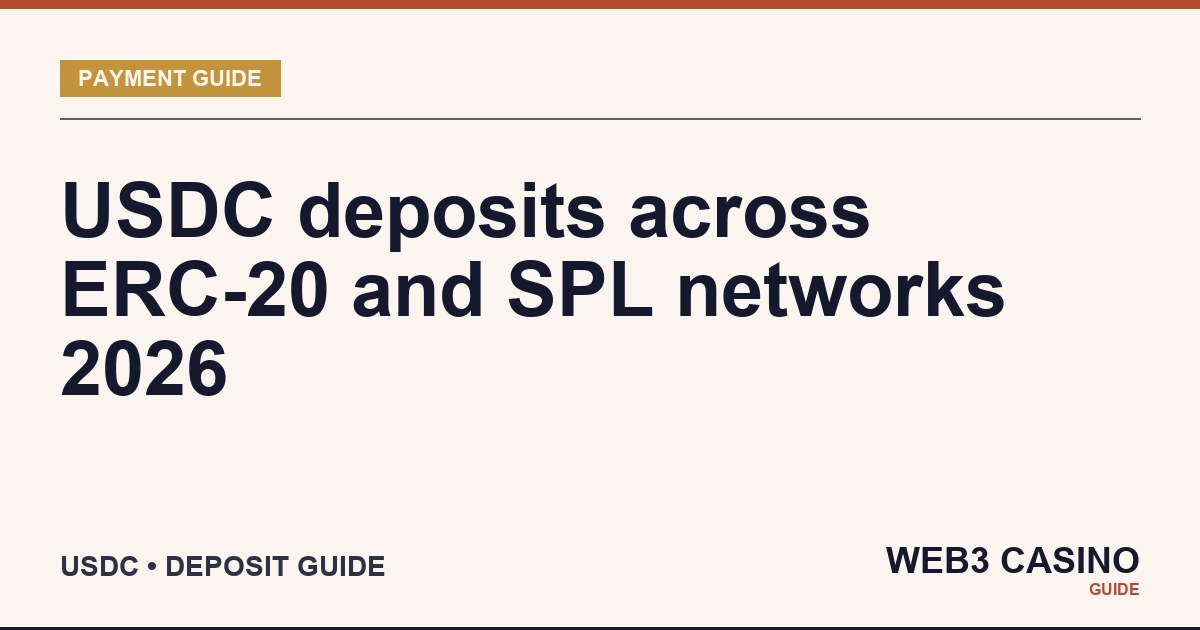 USDC deposits crypto casino: Circle stablecoin, multi-chain native, CCTP bridging.